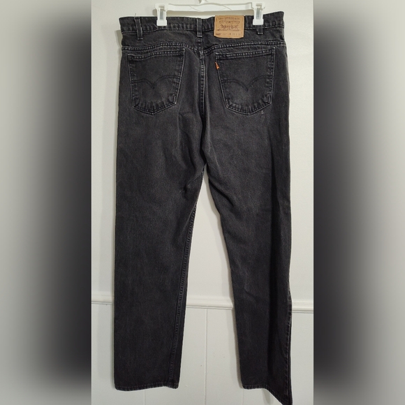 VTG Levi's 505 Orange Tab‎ Regular Fit Straight Leg Black Jeans 38x32 - 1995 - Picture 1 of 5
